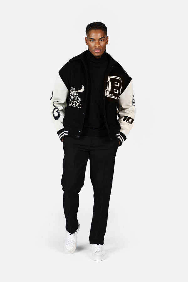 Balr. Game Of The Gods Graffiti Box Fit Varsity Jack Jet Black
