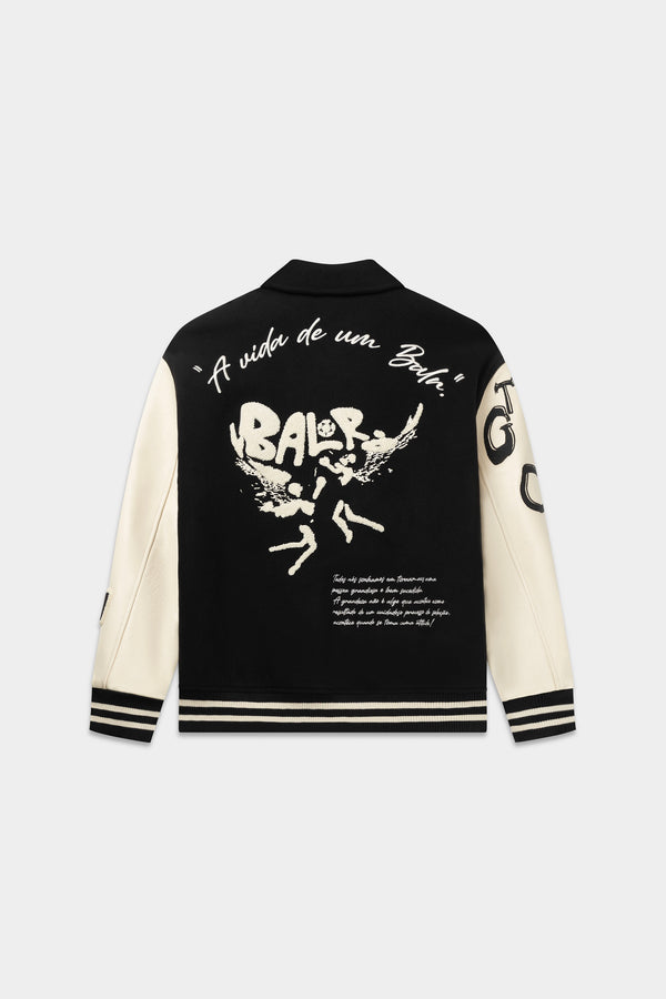 Balr. Game Of The Gods Graffiti Box Fit Varsity Jack Jet Black