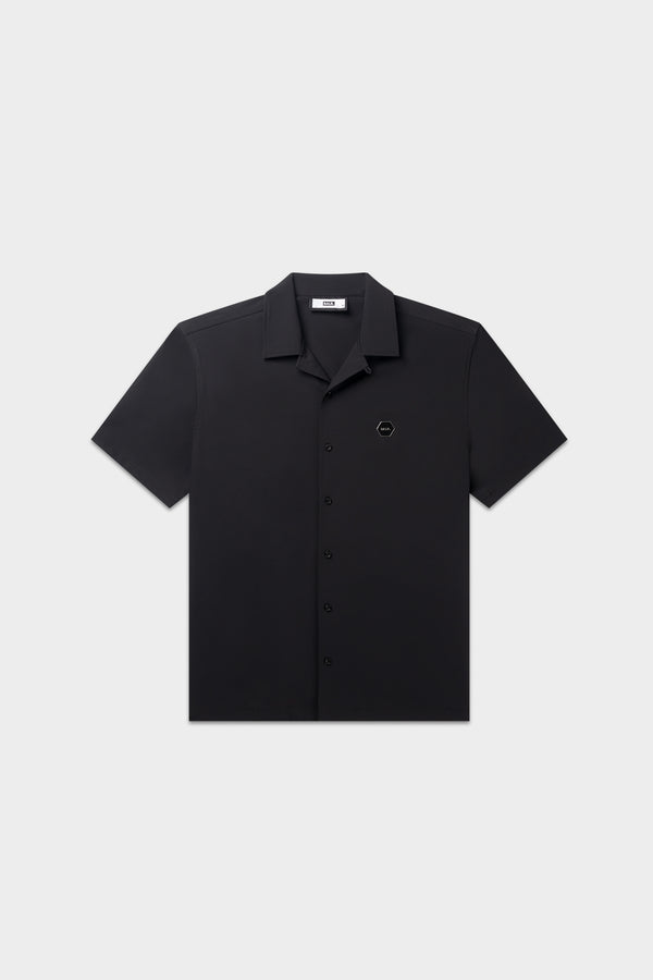 balr. Hex-Series Relaxed Korte Mouwen Overshirt Jet Black