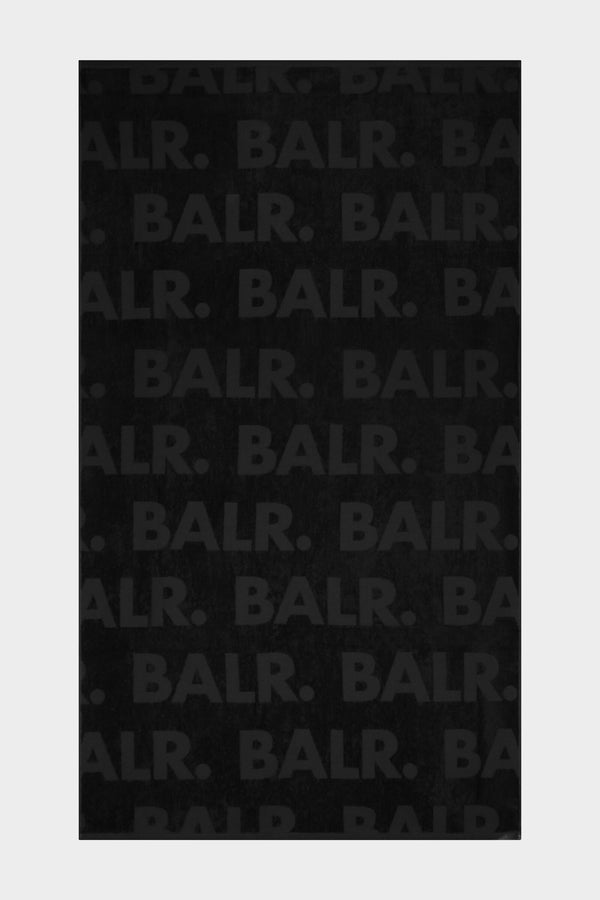 balr. Jacquard Brand AOP katoenen handdoek Jet Black