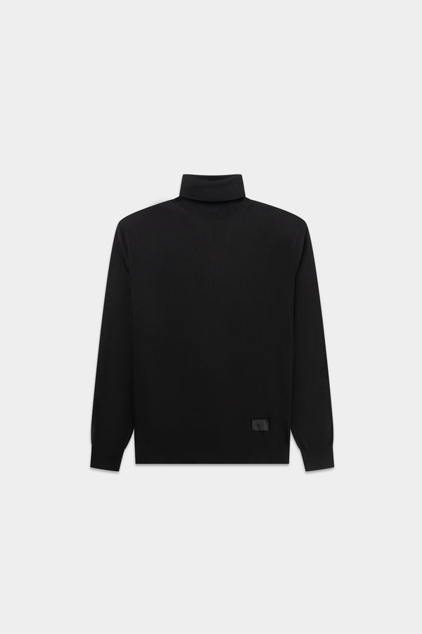 balr. Q-Series Regular Fit Fine Knit Turtleneck Jet Black