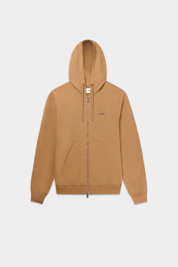 balr. Q-Series Regular Fit Zip Through Hoodie Toasted Coconut