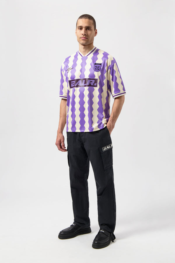 Balr. The Club Box Fit Jersey White Swan/Paisley Purple