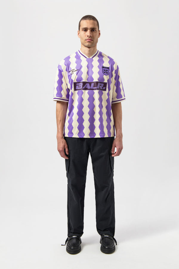 Balr. The Club Box Fit Jersey White Swan/Paisley Purple