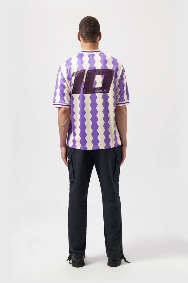 Balr. The Club Box Fit Jersey White Swan/Paisley Purple