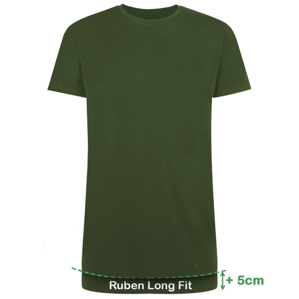bamboo basics Long Fit T-Shirts Ruben ronde hals