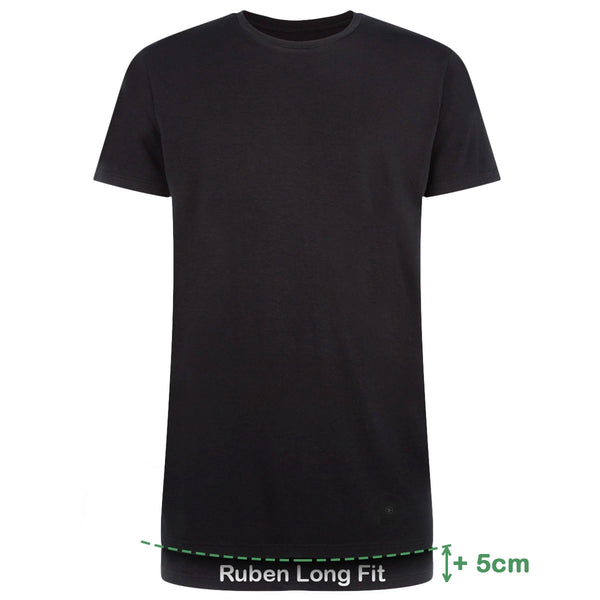 bamboo basics Long Fit T-Shirts Ruben ronde hals