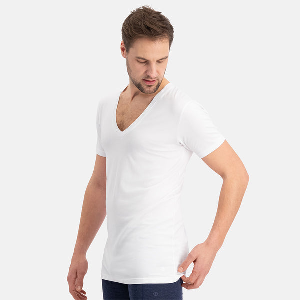 bamboo basics Slimfit T-Shirts Vigo Diepe V-hals