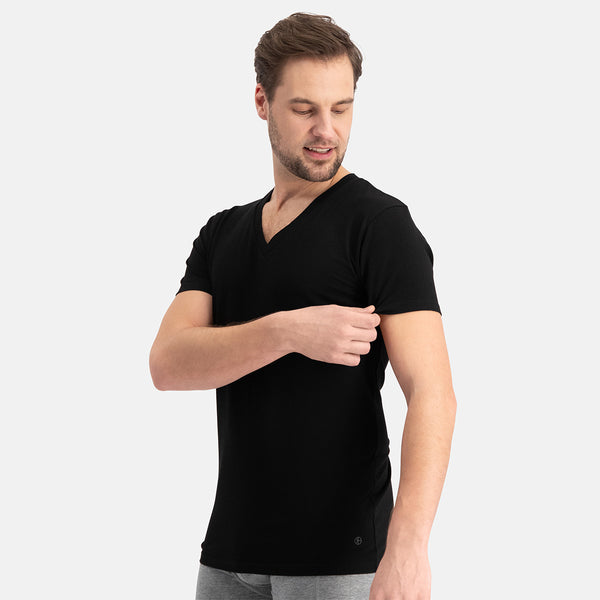 Bamboo Basics Slimfit T-Shirts Vinn V-hals