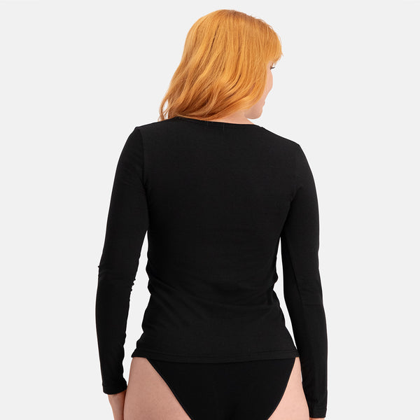 Bamboo Basics T-shirts Lange Mouw Liv V-hals