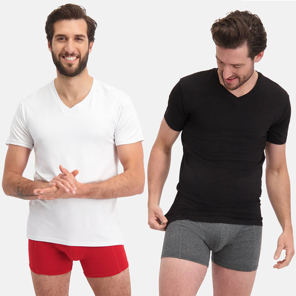 Bamboo Basics T-Shirts Velo V-hals (4-pack)