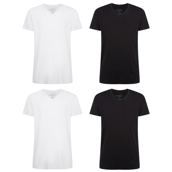 bamboo basics T-Shirts Velo V-hals (4-pack)