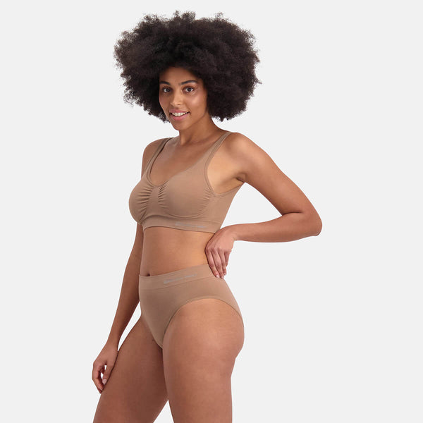 Bamboo Basics Seamless Padded Bra + Full Brief (3-pack)