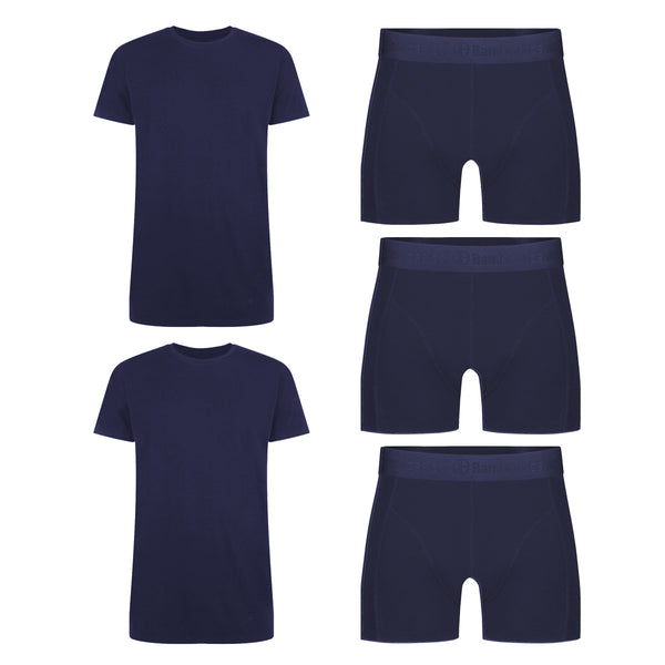 bamboo basics T-shirts ronde hals (2-pack) + Boxershorts (3-pack)