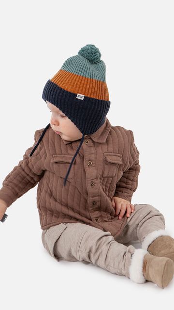 Barts Chinty Earflap Baby Hat With Pom-pom And Strings