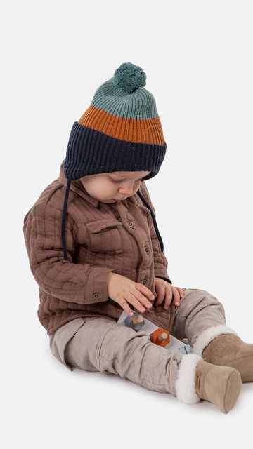 Barts Chinty Earflap Baby Hat With Pom-pom And Strings