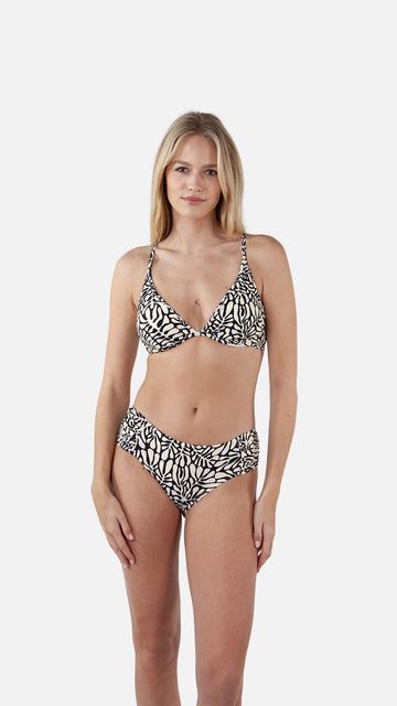 Barts Nassa Mid Waist Briefs Mid Waist Bikinibroekje Met Zwart/wit Print