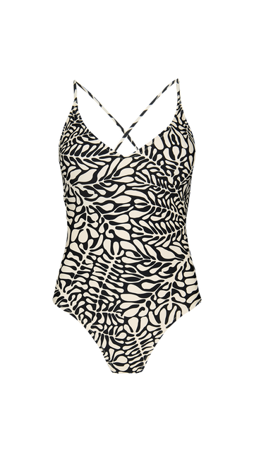 barts Nassa Plunge One Piece Plunge badpak met zwart/wit print