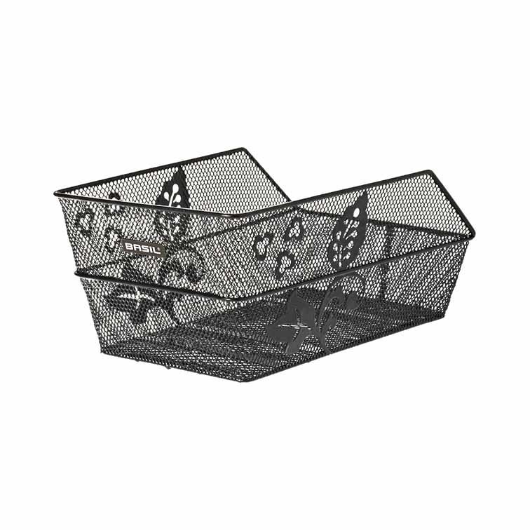 Basil Basil Cento Flower- Fietsmand - Achterop - Zwart