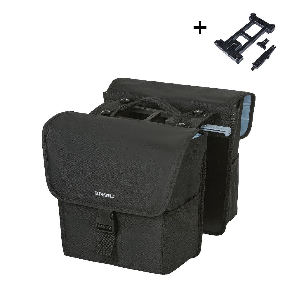 basil Basil GO - dubbele fietstas MIK - 32 liter - zwart
