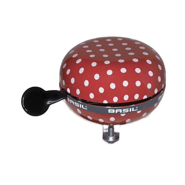 basil Basil Polkadot - fietsbel - 80 mm - rood / wit