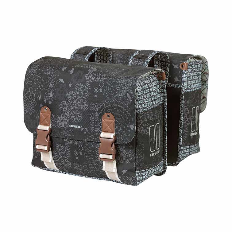 basil Basil Bohème - dubbele fietstas - 35 liter - charcoal