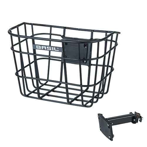 basil Basil Bremen Alu FM - fietsmand - voorop - inclusief Basil FM stuurpenhouder - zwart