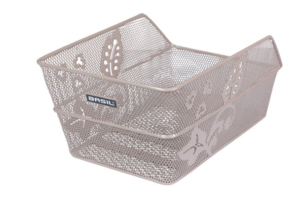 basil Basil Cento Flower - fietsmand - achterop - nude metallic