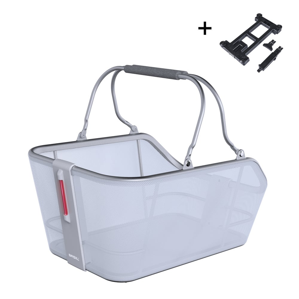 basil Basil Cento Tech Fiber Nordlicht MIK - fietsmand - achterop - blauwzilver