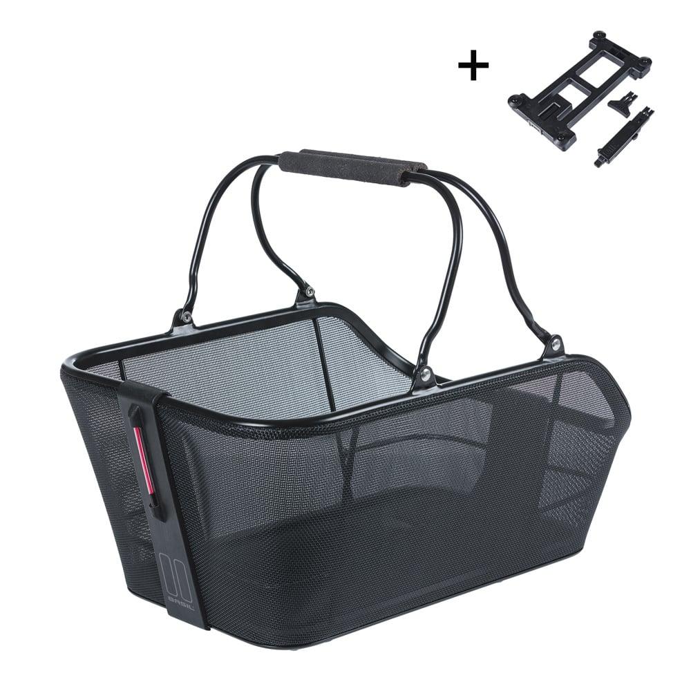 basil Basil Cento Tech Fiber Nordlicht MIK - fietsmand - achterop - solid zwart