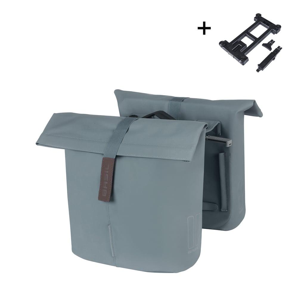 basil Basil - City - dubbele fietstas MIK - 28-32 liter – graphite blue