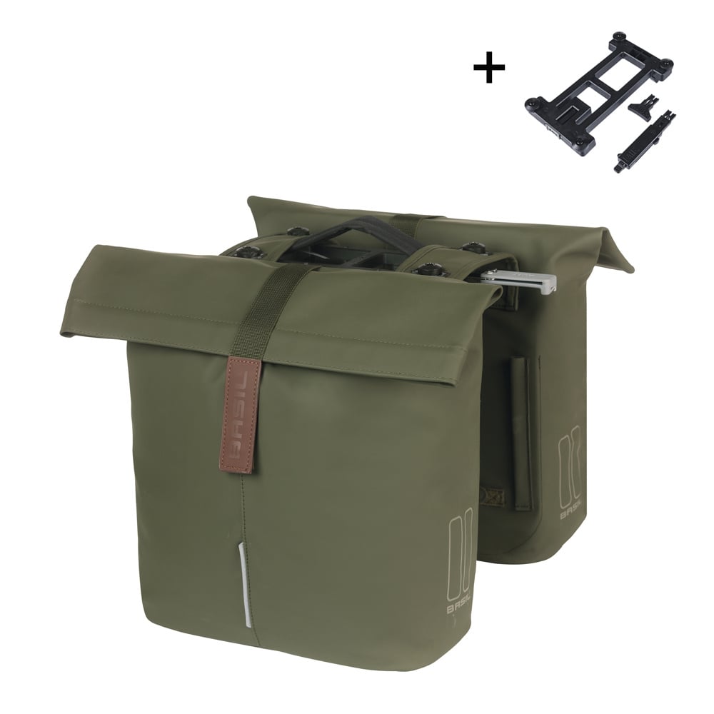 basil Basil - City - dubbele fietstas MIK - 28-32 liter – moss green