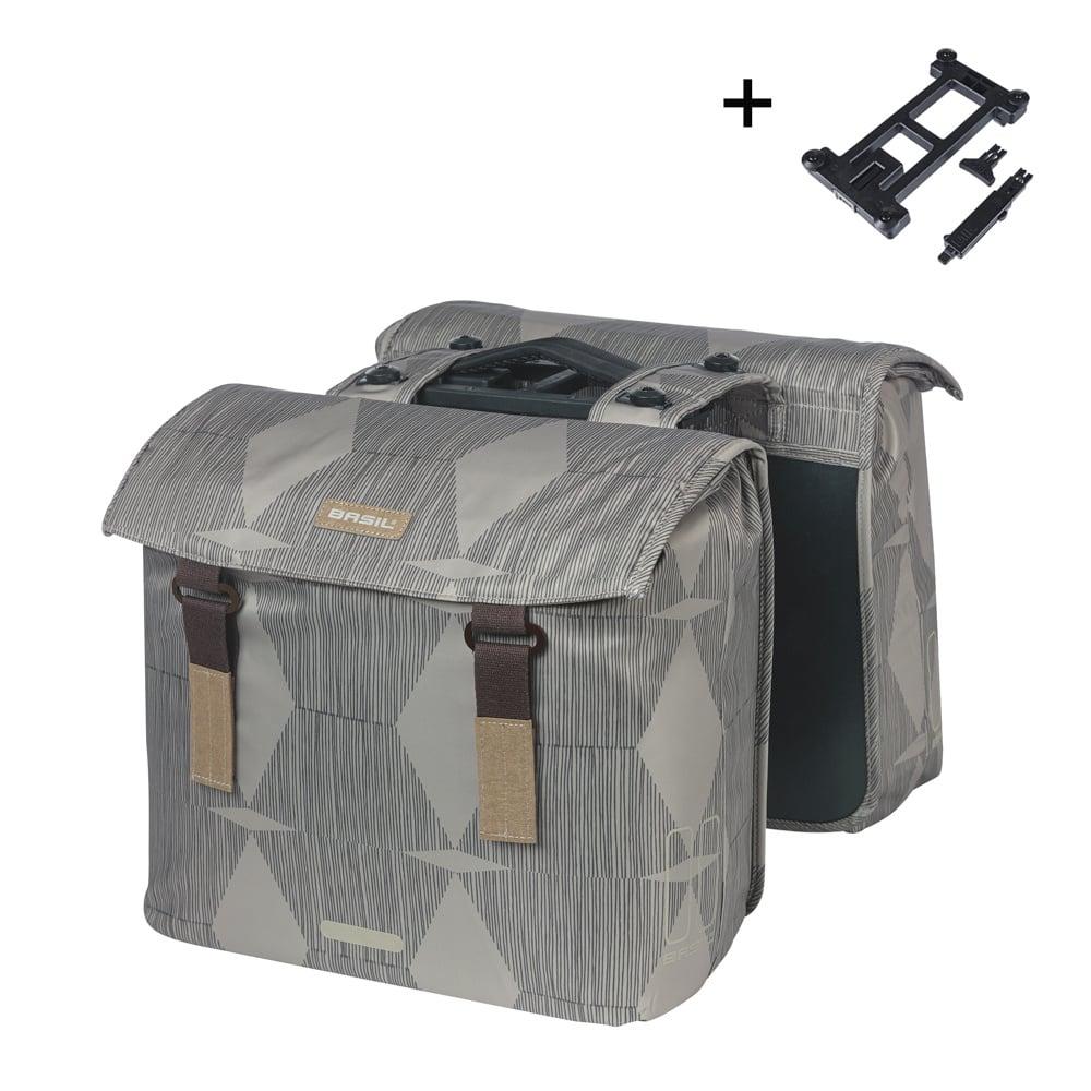 basil Basil Elegance - dubbele fietstas MIK - 40-49 liter - chateau taupe