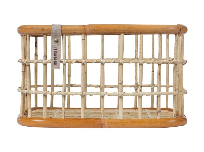 Basil Basil Green Life - Rotan Fietsmand - Large - Voorop- Natural Bruin