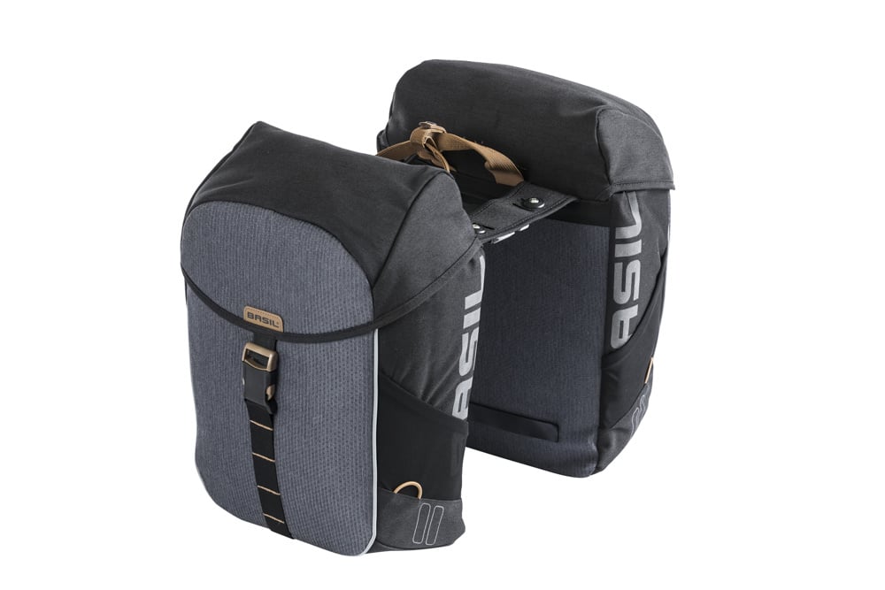 Basil Basil Miles - Dubbele Fietstas MIK - 34 Liter - Grijs/zwart