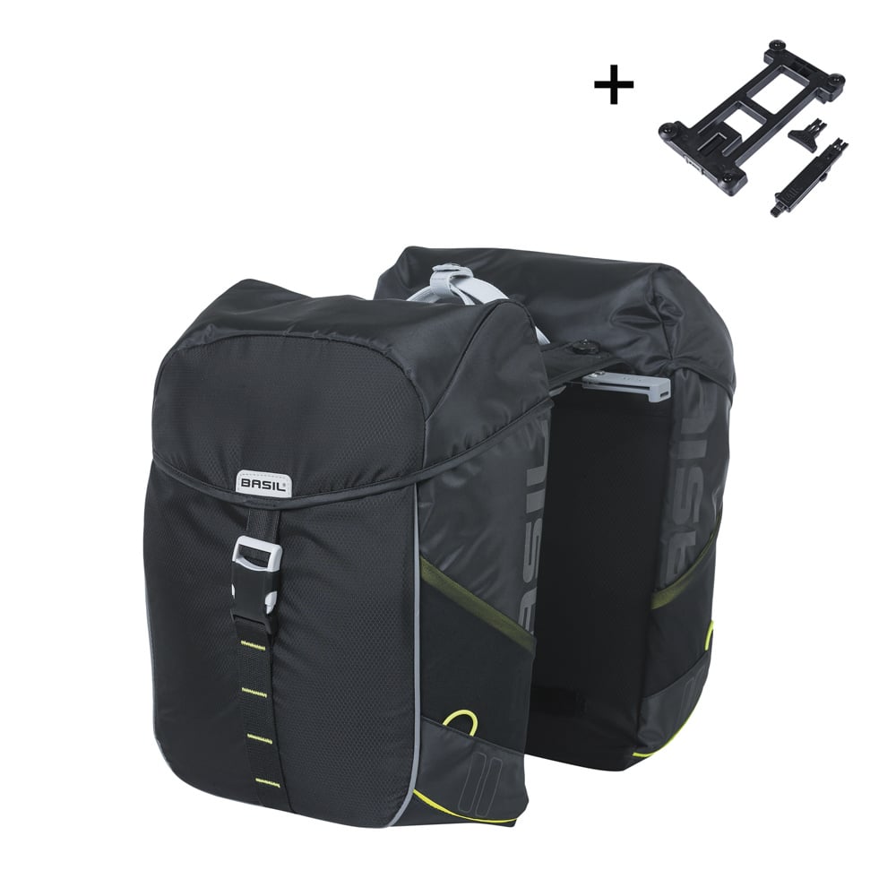 basil Basil Miles MIK – dubbele fietstas – 34 liter - zwart