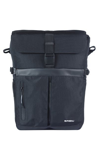 Basil Basil Move Commuter Bicycle Bag MIK Studs - Single Pannier Bag - 15 Litres - Black