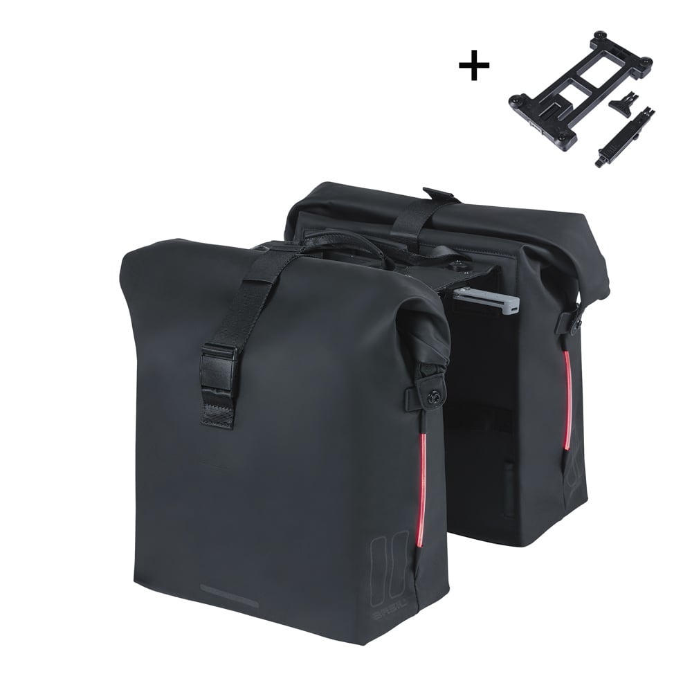 basil Basil SoHo Nordlicht MIK - dubbele fietstas - 41 liter - night zwart