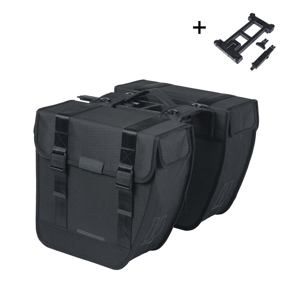 Basil Basil Tour - Dubbele Fietstas MIK - 28 Liter - Zwart
