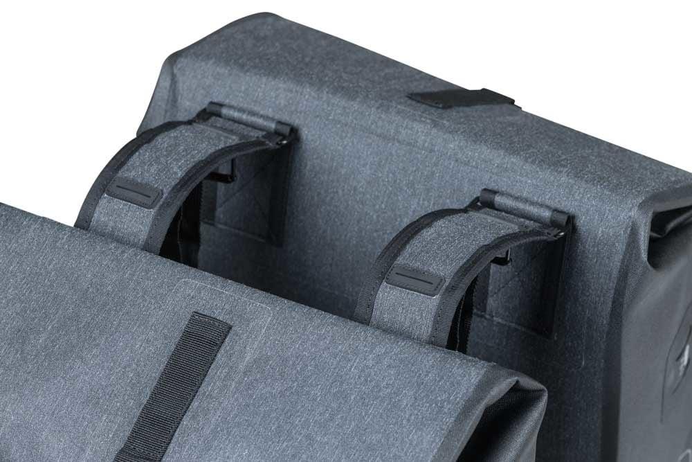 Basil Basil Urban Dry - Dubbele Fietstas - 50 Liter - Charcoal Melee