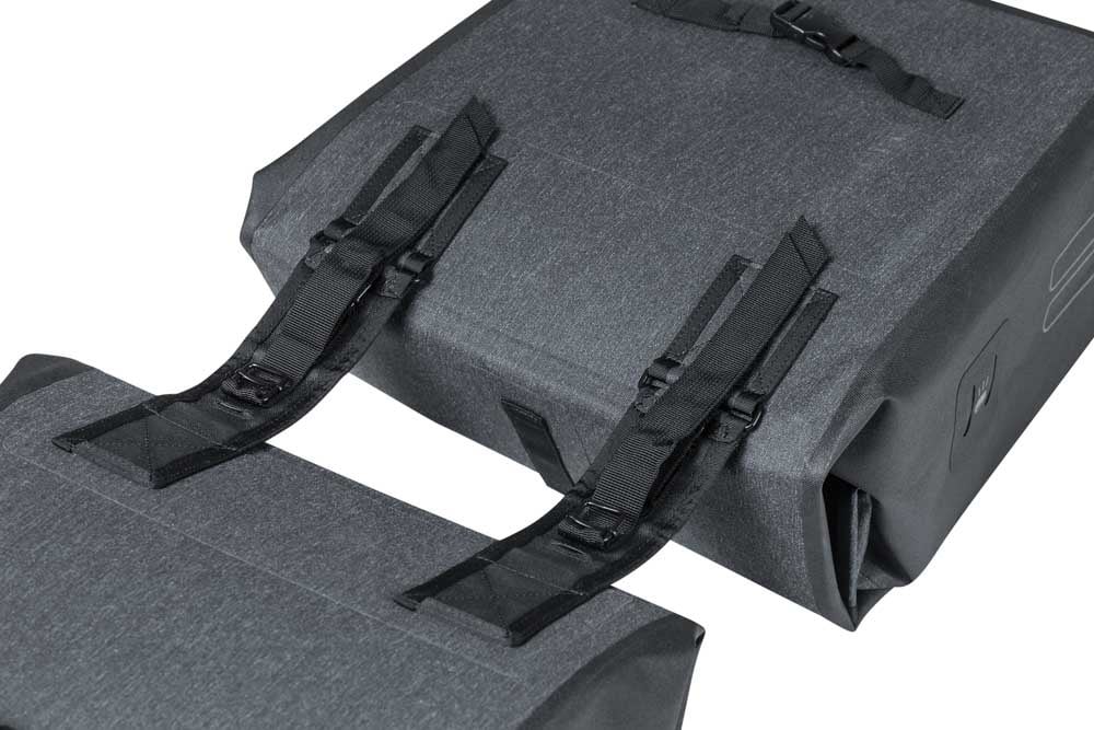 Basil Basil Urban Dry - Dubbele Fietstas - 50 Liter - Charcoal Melee
