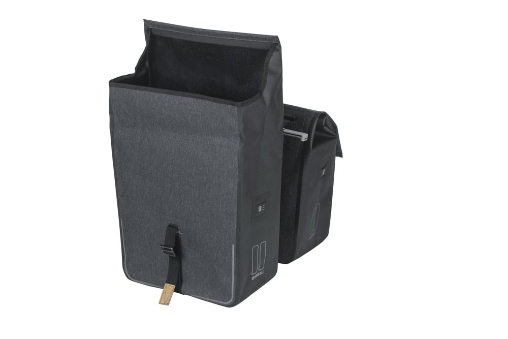 Basil Basil Urban Dry MIK - Dubbele Fietstas - 50 Liter - Charcoal Mêlée