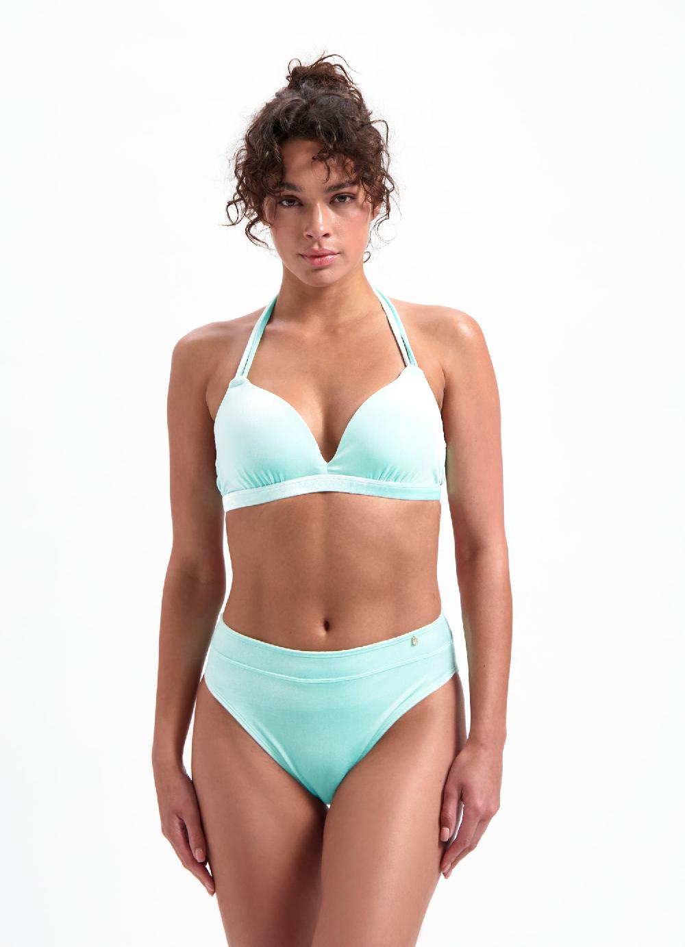 beachlife Aruba Velour halter bikinitop met beugel