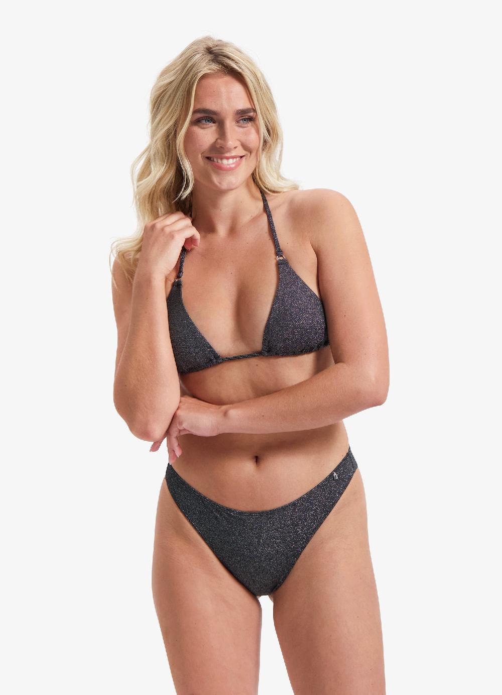 beachlife Black Glitter triangel bikinitop