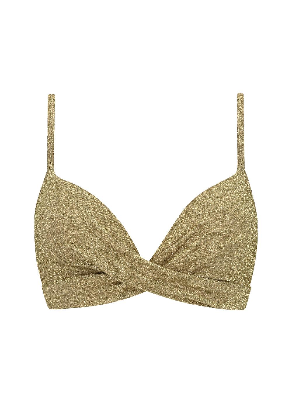 Beachlife Gold Glitter Twist Bikinitop