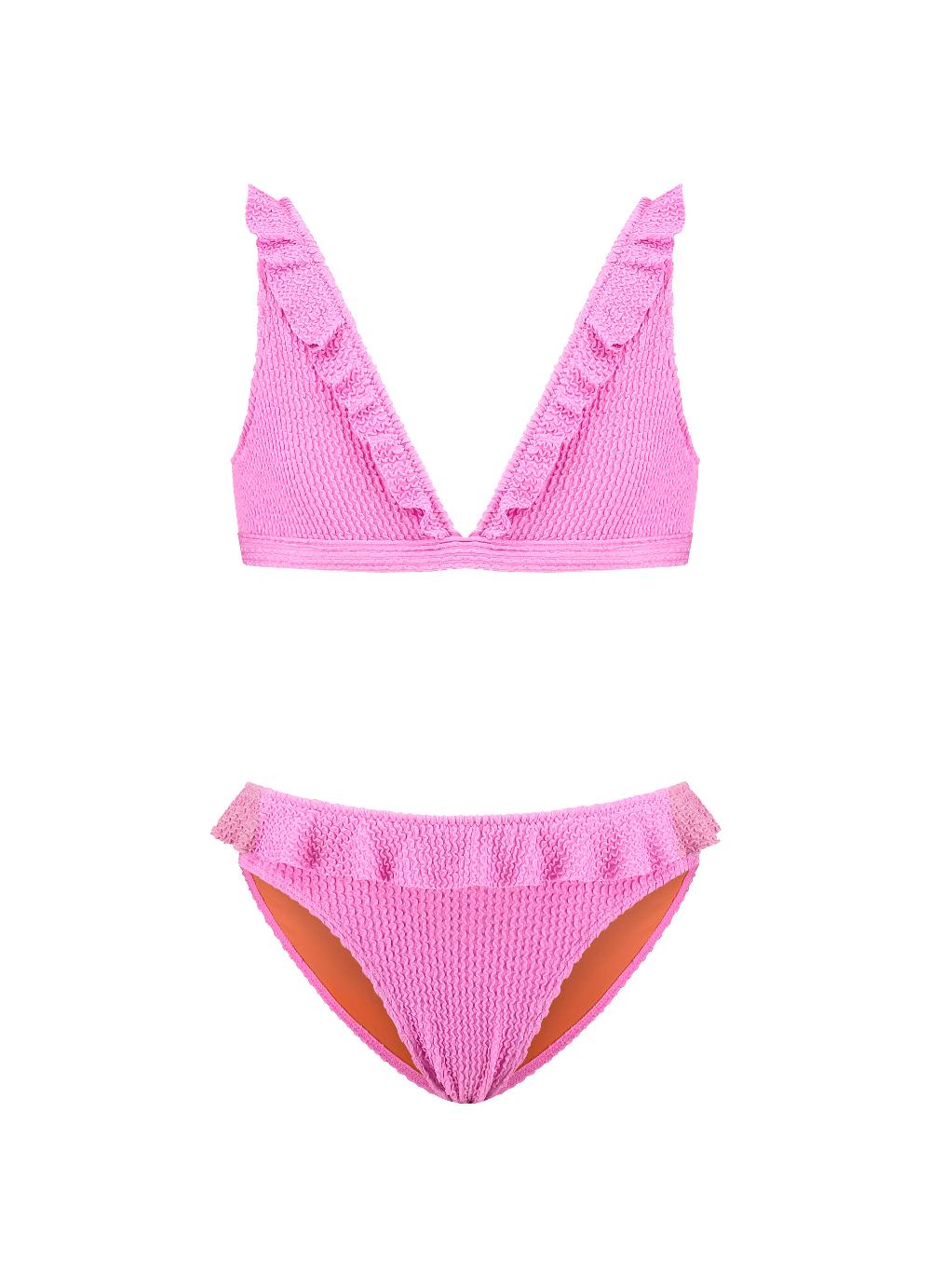 beachlife Melon & Pink meisjes ruffle bikiniset