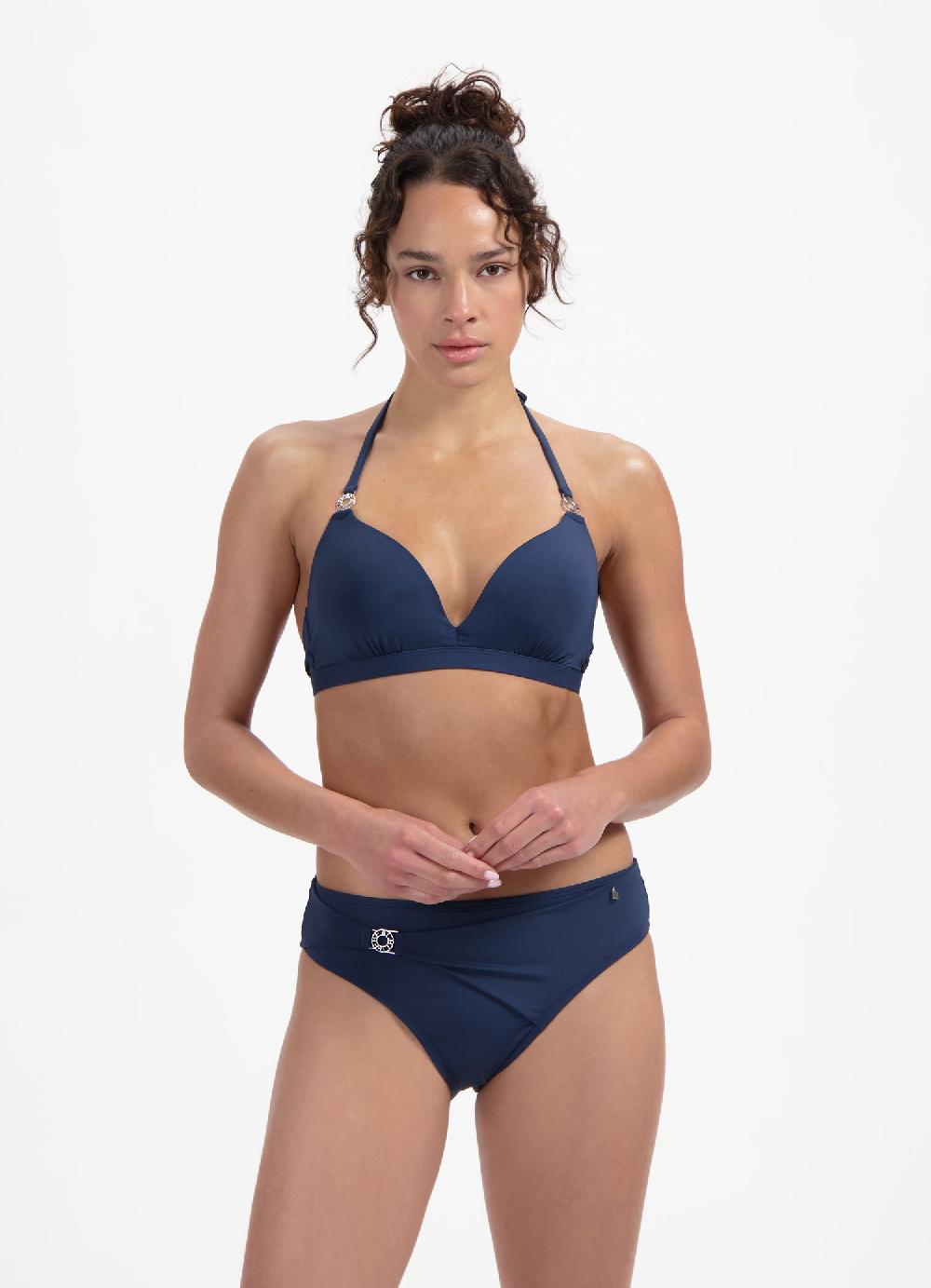 beachlife Navy halter bikinitop met beugel