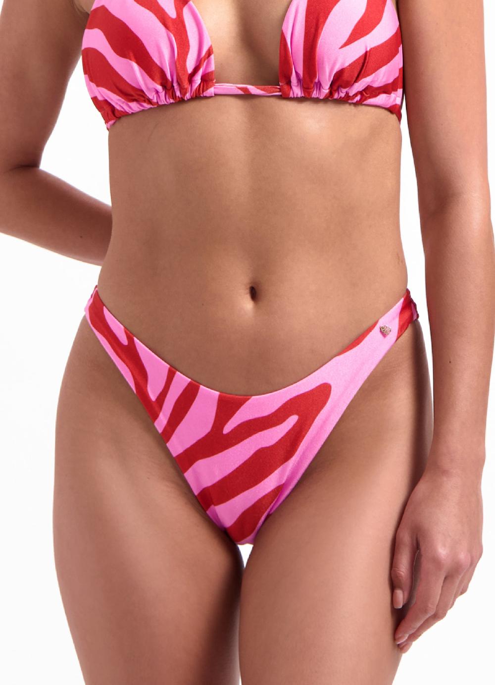 beachlife Pink Zebra high leg bikinibroekje