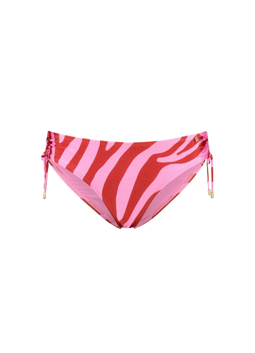 Beachlife Pink Zebra Lace Up Bikinibroekje