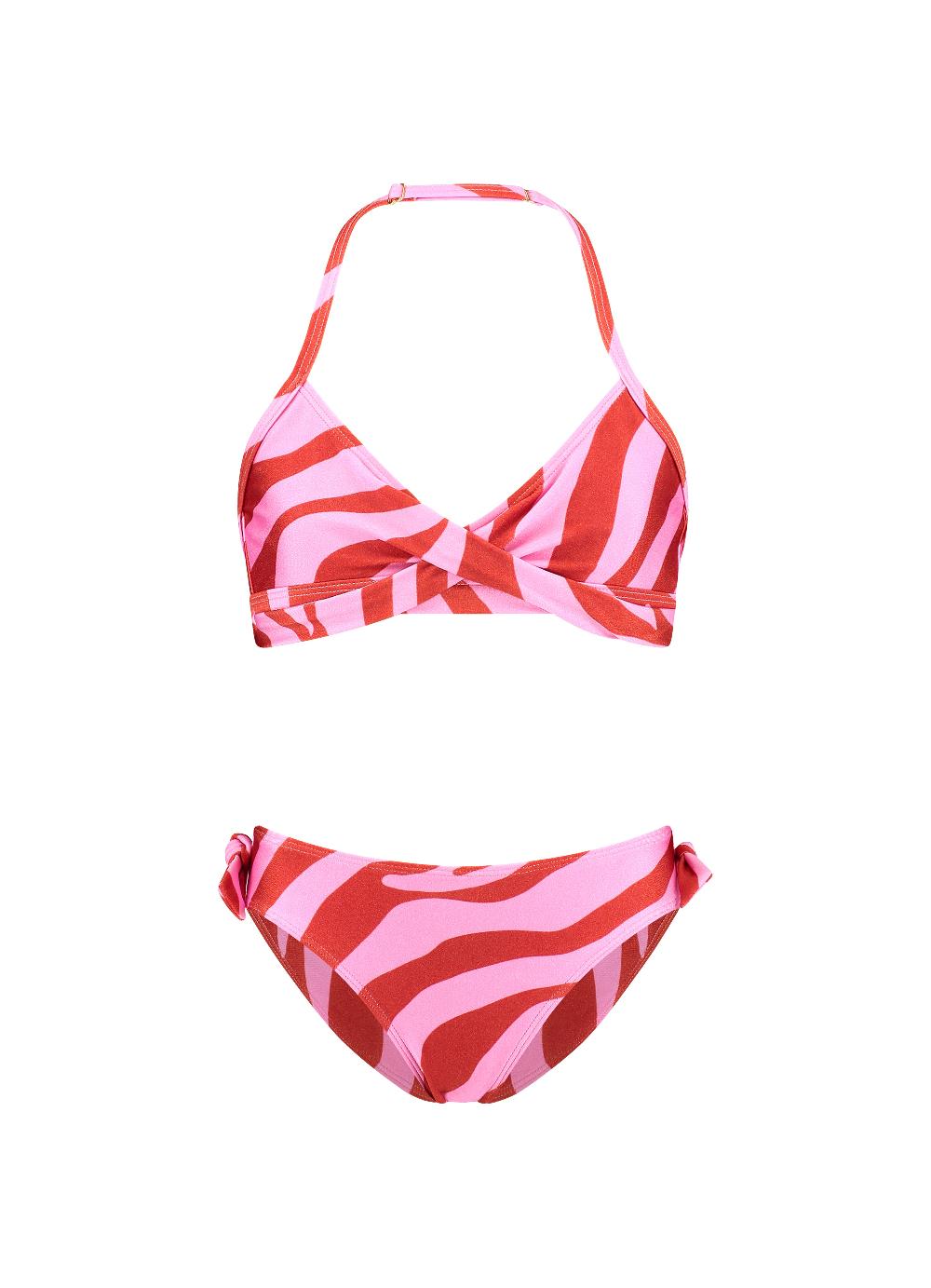 beachlife Pink Zebra meisjes twist bikiniset